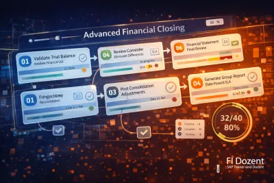 Advanced Financial Closing in SAP S/4HANA with structured task timeline and status monitoring