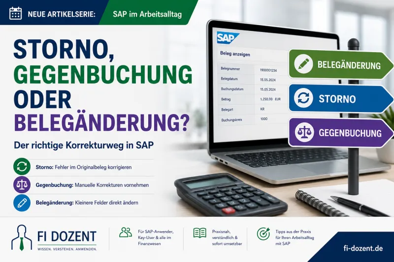 Storno, Gegenbuchung oder Belegänderung? Der richtige Korrekturweg in SAP