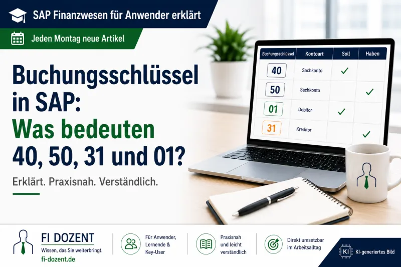 Buchungsschlüssel in SAP: Was bedeuten 40, 50, 31 und 01?