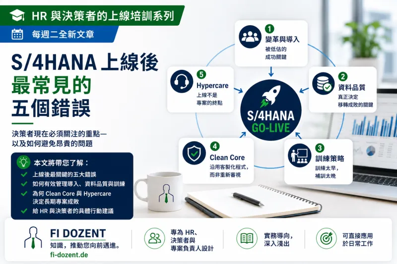 S/4HANA 上線後最常見的五個錯誤