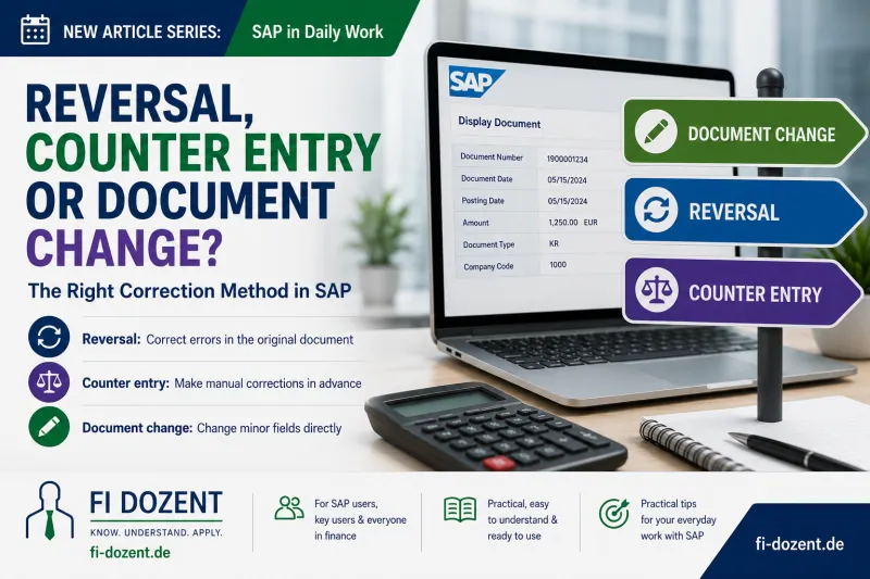 Reversal, Counter Entry or Document Change? The Right Correction Method in SAP