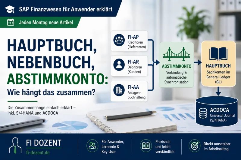 Hauptbuch, Nebenbuch, Abstimmkonto: Wie hängt das zusammen?